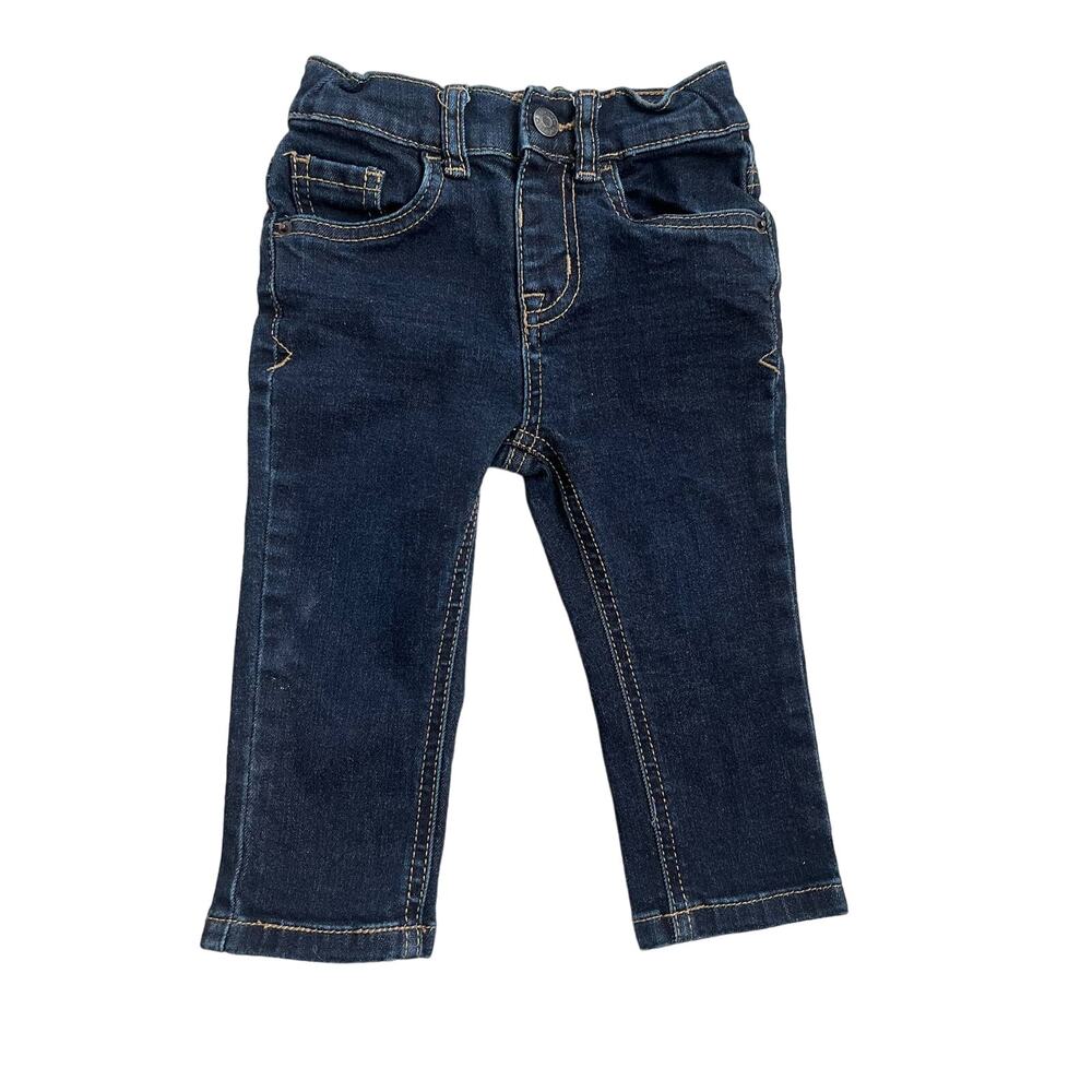 Cat & Jack Jeans Skinny Super Stretch Adjustable Waist Dark Wash Size 18 Months